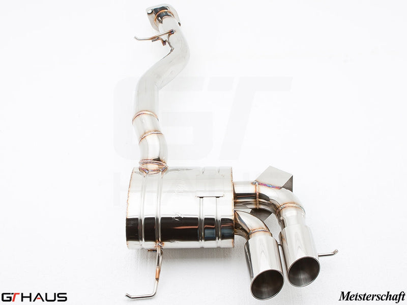Premium stainless steel exhaust system for BMW E82/88 1 Series 135i, featuring dual tips and sleek design.