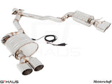 Premium performance exhaust system for BMW E89 Z4 3.5i/is featuring stainless steel construction and electronic valve control.