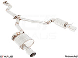 Premium performance exhaust system for BMW E89 Z4 3.5i/is, featuring stainless steel construction and Meisterschaft branding.