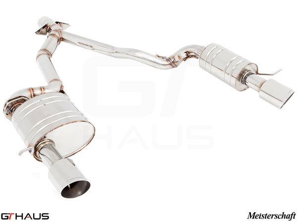 Premium performance exhaust system for BMW E89 Z4 3.5i/is, featuring stainless steel construction and enhanced sound.