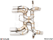 Premium performance exhaust system for BMW E90/92/93 M3 4.0L V8, featuring stainless steel construction and precision design.