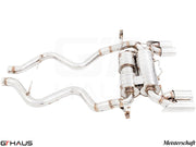 Premium exhaust system for BMW E90/92/93 M3 4.0L V8, featuring stainless steel construction and enhanced performance.