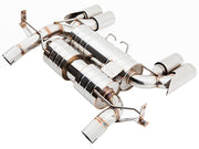 Premium performance exhaust system for BMW E90/92/93 M3 4.0L V8, featuring polished stainless steel construction.