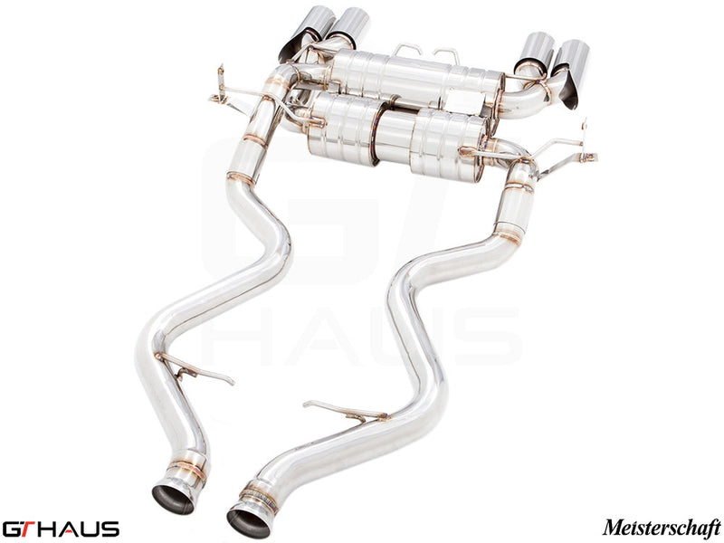 Premium exhaust system for BMW E90/92/93 M3 4.0L V8, featuring stainless steel construction and electronic valve control.