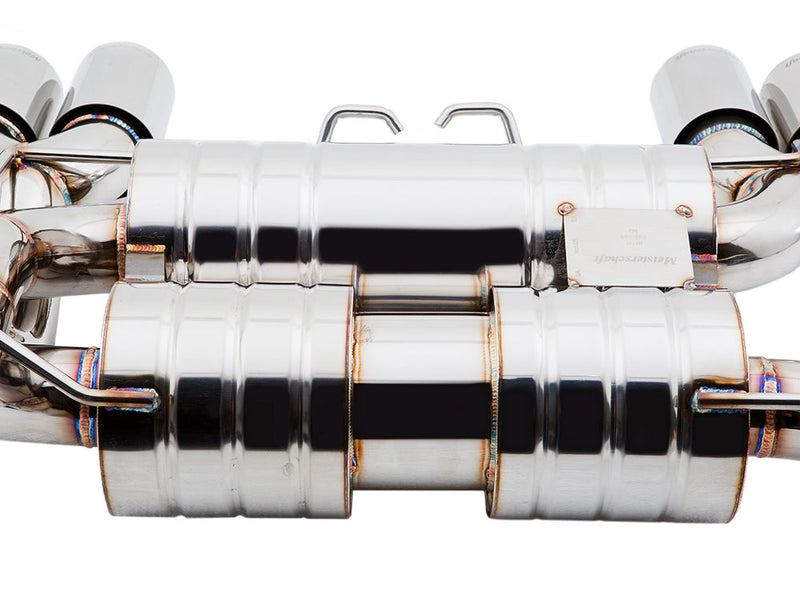 Premium performance exhaust system for BMW E90/92/93 M3 4.0L V8, featuring stainless steel construction and electronic valve control.