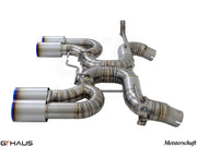 Premium exhaust system for BMW E90/92/93 M3 4.0L V8, featuring stainless steel construction and performance design.