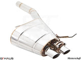 Premium exhaust system for BMW F01/F02 7 Series ALPINA B7, featuring dual tips and a polished finish for enhanced performance.