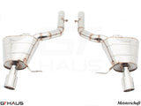 Premium Meisterschaft exhaust system for BMW F06 640i Gran Coupe, featuring polished stainless steel construction.