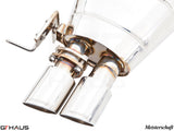 Premium Meisterschaft exhaust tips for BMW F06 6 Series Gran Coupe 650i/xi, showcasing polished stainless steel finish.