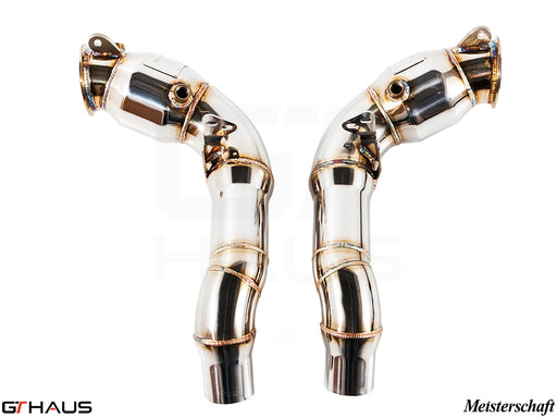 BMW F06 M6 Gran Coupe 2014-2019 down pipes with 400 CEL sport cats and 90mm piping for enhanced performance.