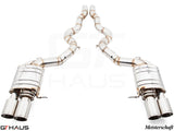Premium exhaust system for BMW F06 M6 Gran Coupe, featuring dual tips and stainless steel construction for enhanced performance.
