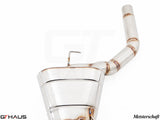 Premium Meisterschaft exhaust system for BMW F10 5 Series 523i/528i, featuring high-quality stainless steel construction.