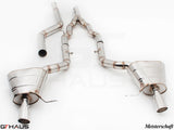 Premium stainless steel exhaust system for BMW F10 5 Series 535i Sedan, featuring Meisterschaft design and enhanced performance.