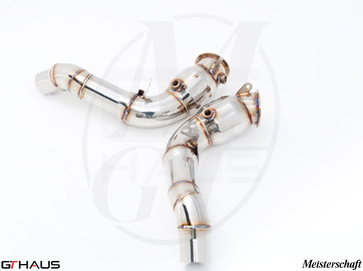Premium BMW F10 M5 down pipes with 400 CEL sport cats and 90mm piping for enhanced performance and sound.