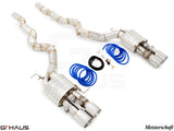 Premium performance exhaust system for BMW F12/13 M6 V8 Twin Turbo (2012-2018) with electronic valve control and stainless steel construction.