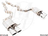 Premium exhaust system for BMW F12/13 M6 V8 Twin Turbo, featuring polished stainless steel and dual tips.