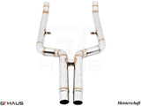 Bolt-on front pipe for BMW F12/F13 6 Series 2012-2018, designed for 650i, made from stainless steel for easy installation.
