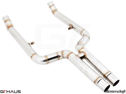 Bolt-on front pipe for BMW F12/F13 650i (2012-2018), designed for easy installation without cutting. Premium stainless steel.