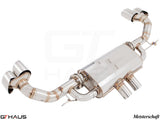Premium performance exhaust system for BMW F15 X5 SAV 5.0i, featuring stainless steel construction and dual tips.