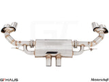 Premium Meisterschaft exhaust system for BMW F15 X5 SAV 5.0i, featuring stainless steel construction and dual tips.