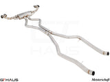 Premium stainless steel exhaust system for BMW F16 X6 SAV 5.0i, enhancing performance and sound. Perfect fit for 2015-2019 models.