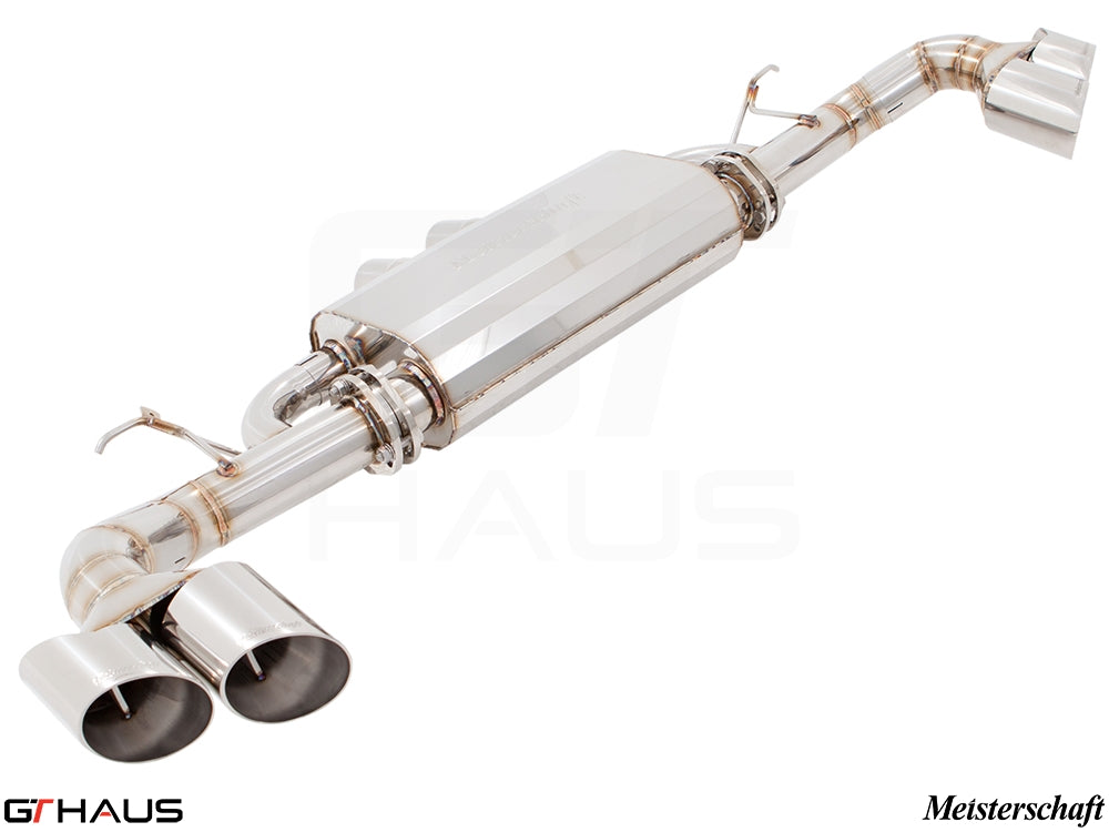 Premium performance exhaust system for BMW F16 X6 SAV 5.0i, featuring stainless steel construction and dual tips.