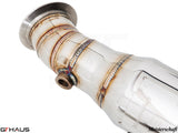 Premium down pipes for BMW F22 2014-2021 featuring 400 CEL sport cats, designed for enhanced performance and durability.