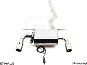 Premium Meisterschaft exhaust system for BMW F22 235/240i (N55) I-6 Turbo, featuring electronic valve control and stainless steel construction.