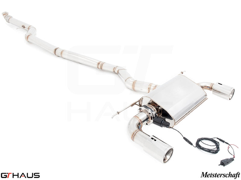 Premium exhaust system for BMW F22 235/240i featuring stainless steel construction and electronic valve control.