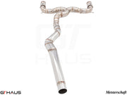 Premium stainless steel exhaust system for BMW F22 235/240i N55, enhancing performance and sound. Ideal for enthusiasts.