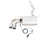 Premium stainless steel exhaust system for BMW F30/F31/F34/F36 320i, 328i, 330i/xi, featuring electronic valve control.