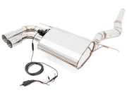 Premium performance exhaust system for BMW F30/F31/F34/F36 320i, 328i, 330i models, featuring stainless steel construction and electronic valve control.