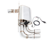 Premium performance exhaust system for BMW F30/F31/F34/F36 320i, 328i, 330i/xi, featuring stainless steel construction and electronic valve control.