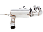 Premium performance exhaust system for BMW F30/F31/F34/F36 320i, 328i, 330i models, featuring stainless steel construction.
