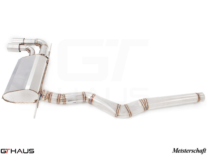 Premium performance exhaust system for BMW F30/F31/F34/F36 3 Series 320i, 328i, 330i/xi, featuring stainless steel construction.