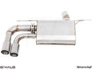 Premium exhaust system for BMW F30/F31/F34/F36 320i, 328i, 330i/xi, featuring stainless steel construction and dual tips.