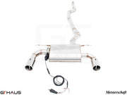 Premium Meisterschaft exhaust system for BMW F30/F31/F34/F36 335i/340i/xi, featuring stainless steel construction and electronic valve control.