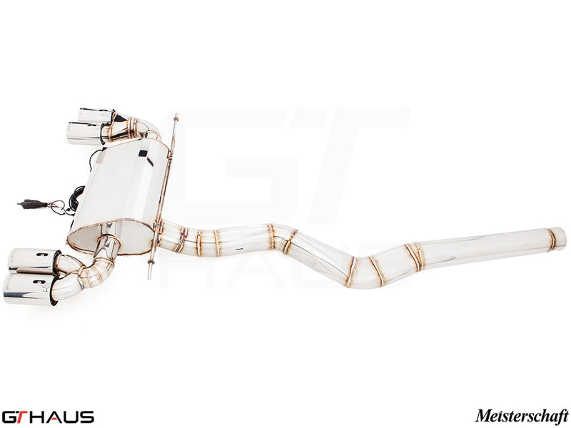 Premium exhaust system for BMW F30/F31/F34/F36 335i/340i/xi, featuring stainless steel construction and electronic valve control.