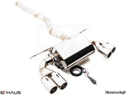 Premium exhaust system for BMW F30/F31/F34/F36 335i/340i/xi, featuring dual tips and electronic valve control.