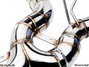 Premium stainless steel exhaust system for BMW F30/F31/F34/F36 335i/340i, showcasing precision welding and design.