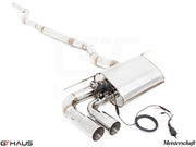 Premium exhaust system for BMW F32/F33 4 Series 428/430i, featuring stainless steel construction and electronic valve control.