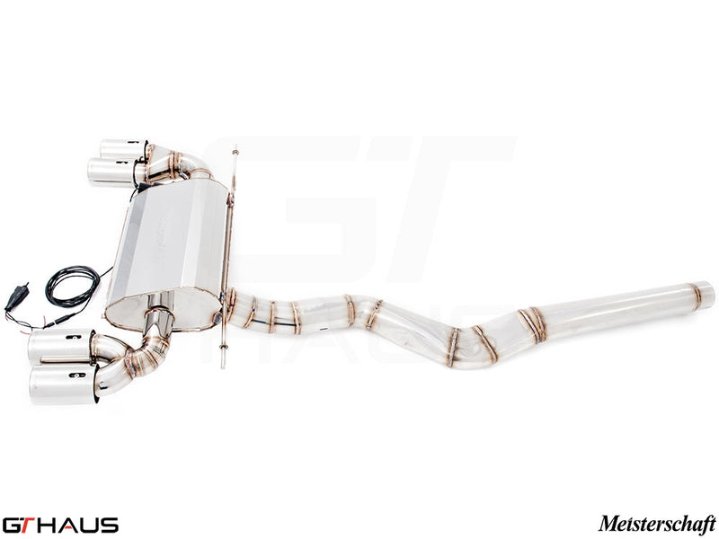Premium exhaust system for BMW F32/F33 4 Series 428/430i/xi, featuring stainless steel construction and electronic valve control.