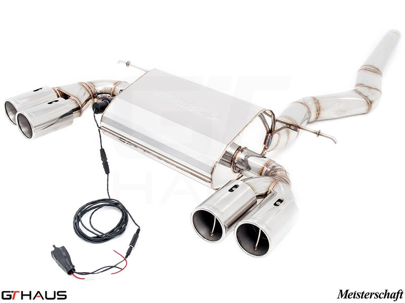 Premium exhaust system for BMW F32/F33 4 Series 428/430i, featuring stainless steel construction and electronic valve control.
