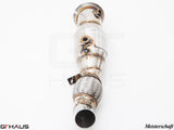 Premium down pipe for BMW F32/F33 4 Series 2014-2019, featuring 400 CEL sport cats and durable stainless steel construction.