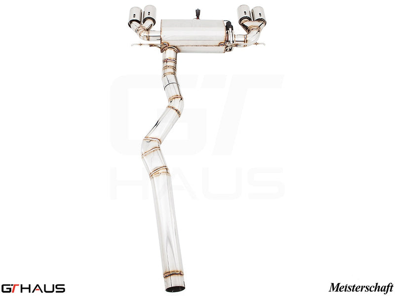 Premium performance exhaust system for BMW F32/F33 4 Series Coupes and Convertibles, featuring stainless steel construction and electronic valve control.