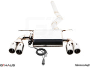 Premium exhaust system for BMW F32/F33 4 Series 435/440i, featuring polished tips and electronic valve control.