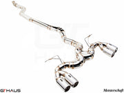 Premium exhaust system for BMW F32/F33 4 Series 435/440i, featuring stainless steel construction and dual tips.