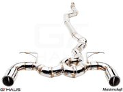 Premium exhaust system for BMW F32/F33 4 Series 435/440i/xi, featuring stainless steel construction and dual tips.
