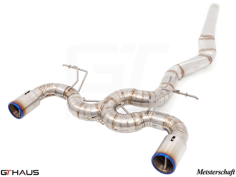 Premium performance exhaust system for BMW F32/F33 4 Series Coupes and Convertibles, featuring dual tips and stainless steel construction.