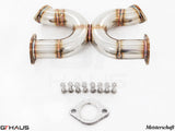 Lightweight performance X pipe upgrade for BMW F80/82/83 M3/M4, featuring stainless steel construction and hardware.